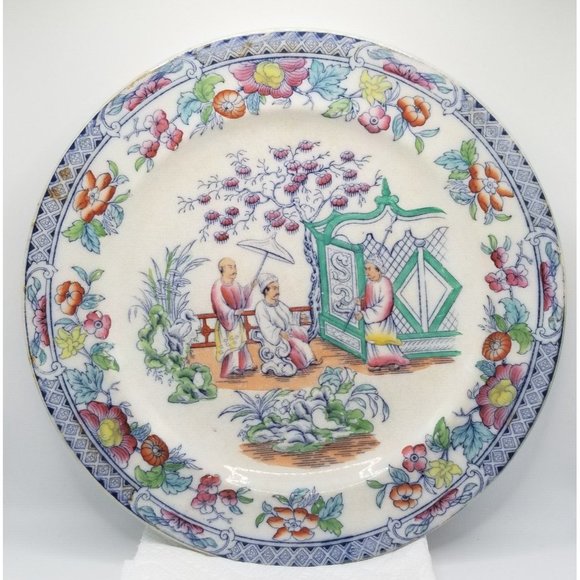 Antique German Plate P. RADDATZ & CO. Berlin Germany Porcelain Decorative Asian